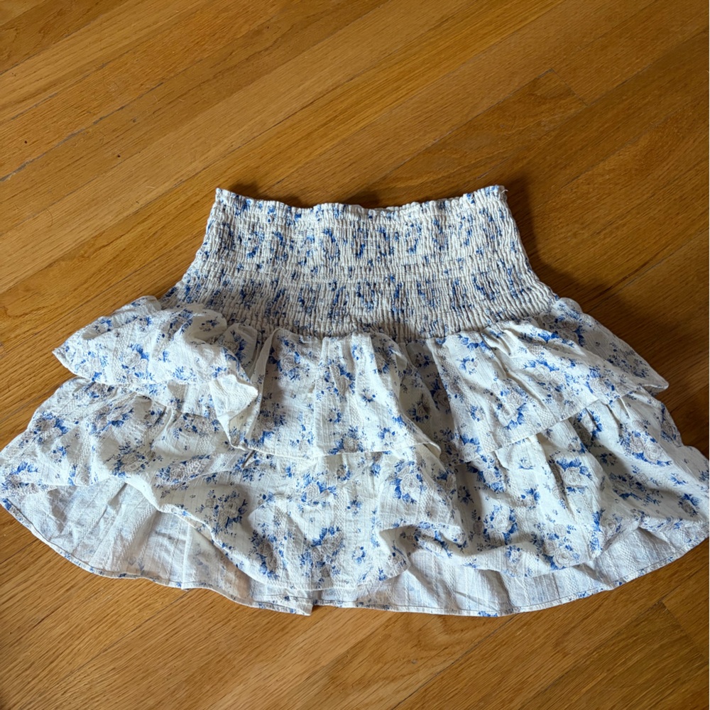 & Other Stories Blue Floral Mini Skirt